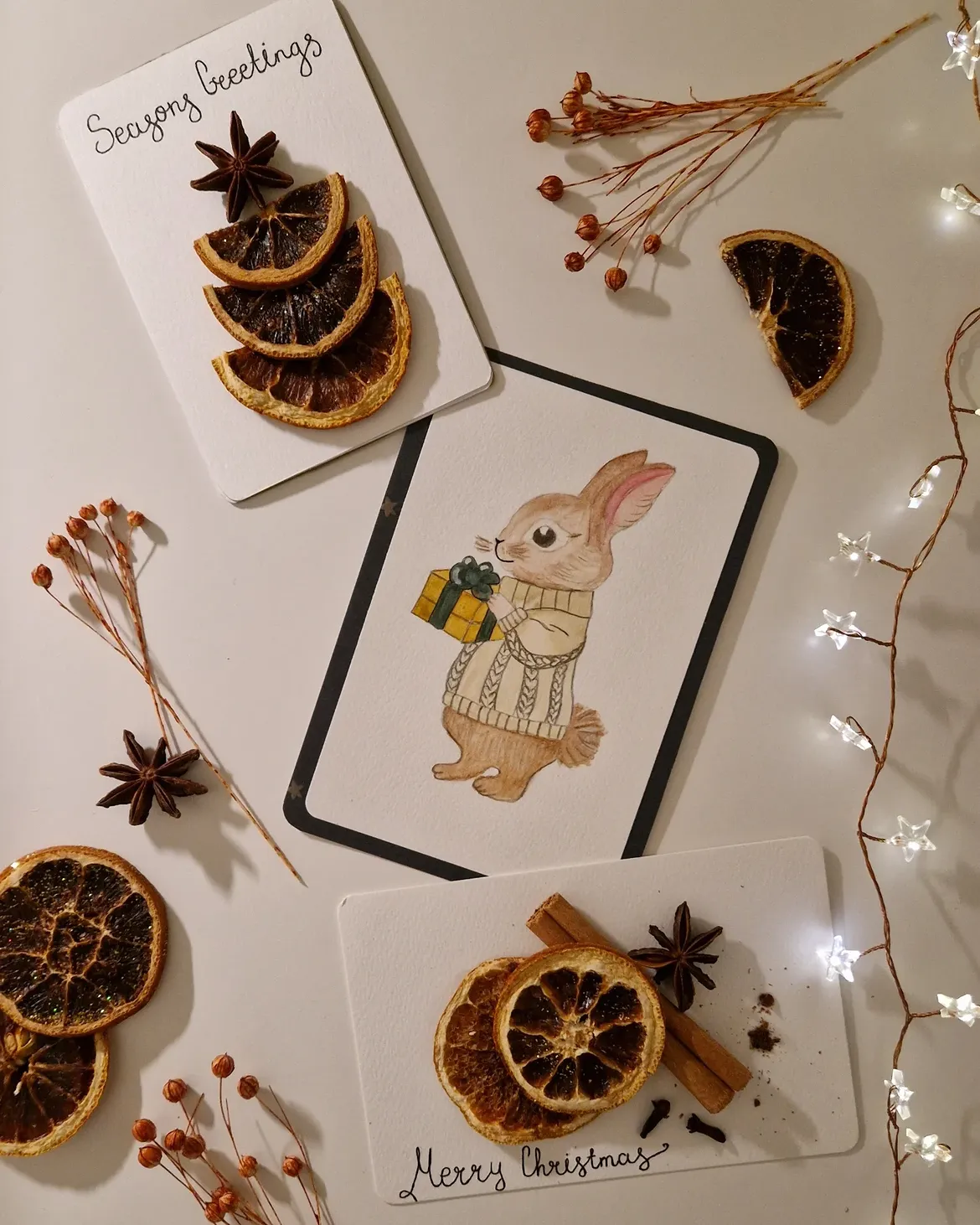 Finished handmade wishing card